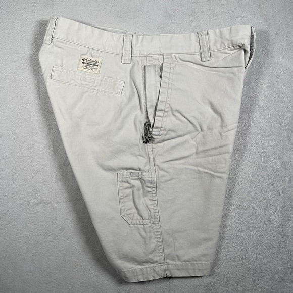 VTG Columbia Cargo Shorts Women's 10 Ivory 100% Cotton Zip-Fly Snap‎ Button - Picture 5 of 10